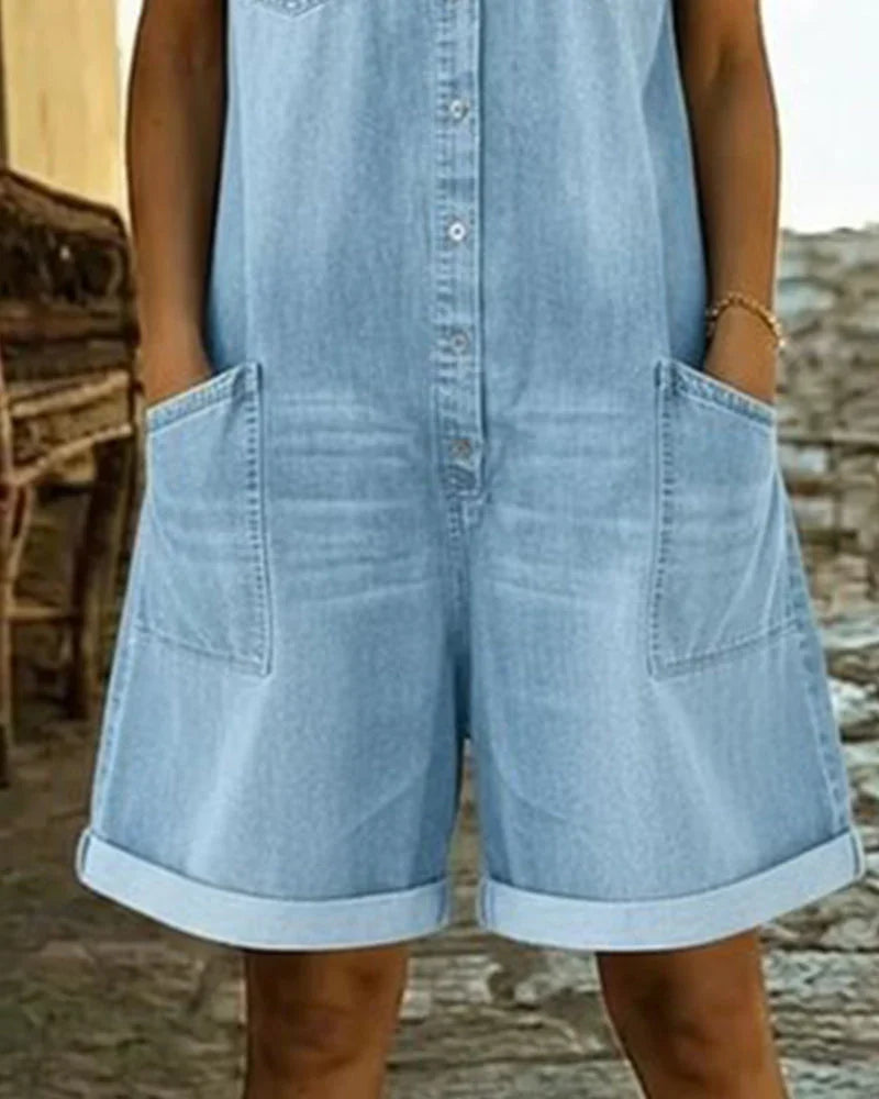 Aurora - Mono denim con botonadura frontal