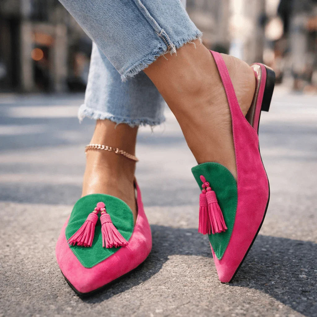 Martina - Sandalias artesanales con cinturines y borlas