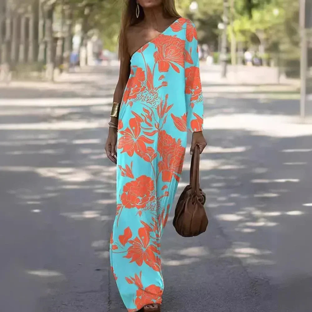 Lía - Vestido de un solo hombro y corte de corte relajado