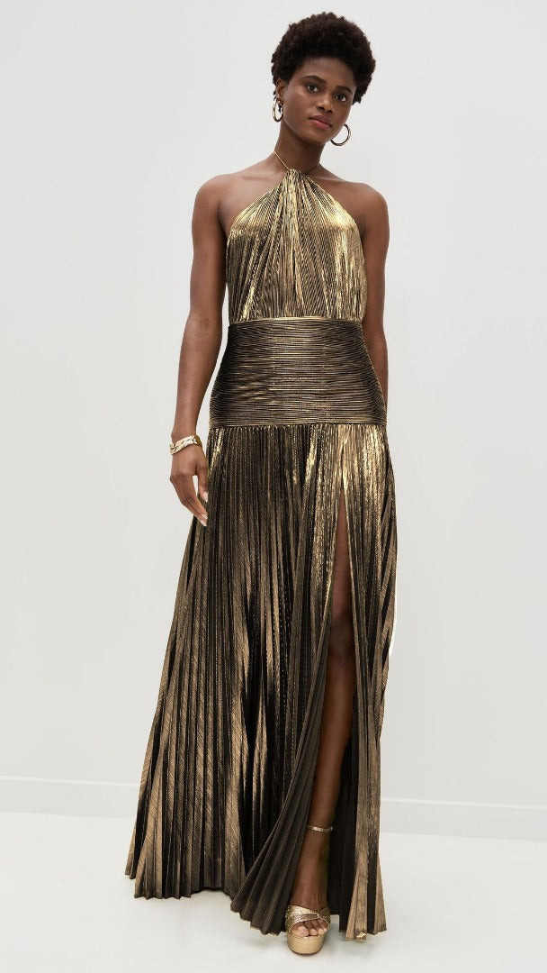 Celira - Vestido metalizado con espalda descubierta