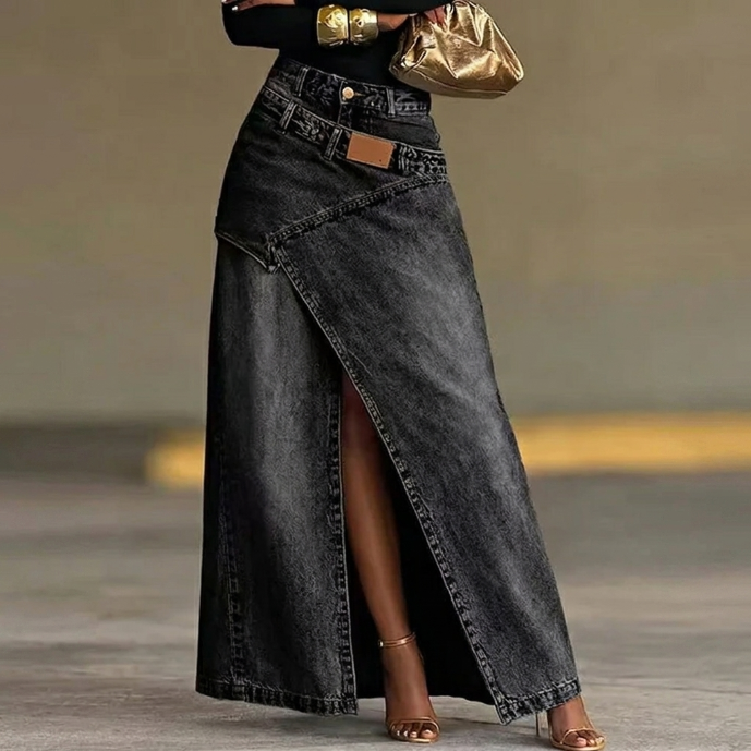 Violeta - Falda denim asimétrica