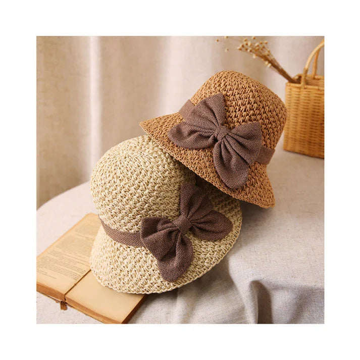 Ainoa - Sombrero de paja con lazo de inspiración vintage