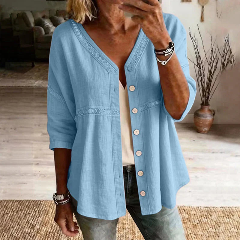 Sofía - Blusa lisa con botones