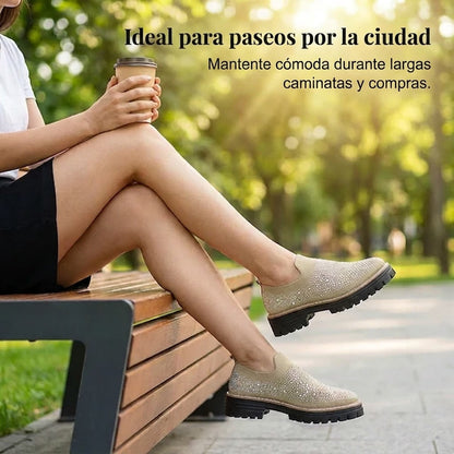 Lorena - Mocasines sin cordones con pedrería brillante