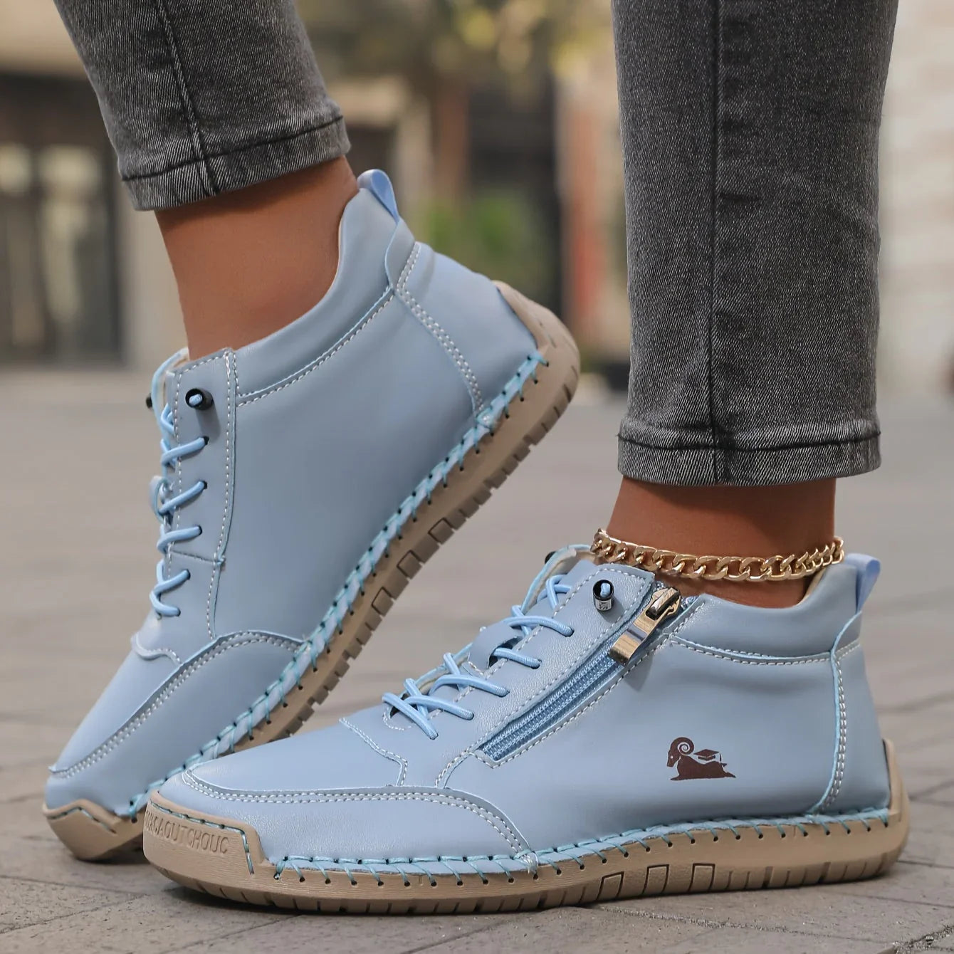 Amaia - Zapatillas ergonómicas de confort diario con cremallera