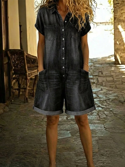 Aurora - Mono denim con botonadura frontal