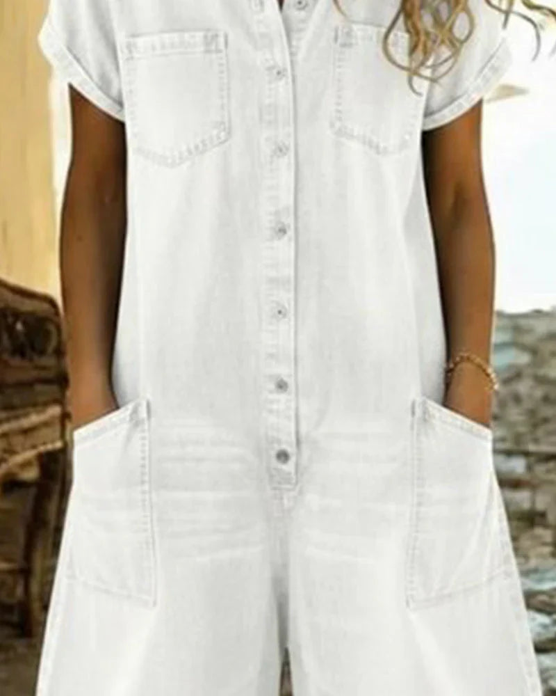 Aurora - Mono denim con botonadura frontal