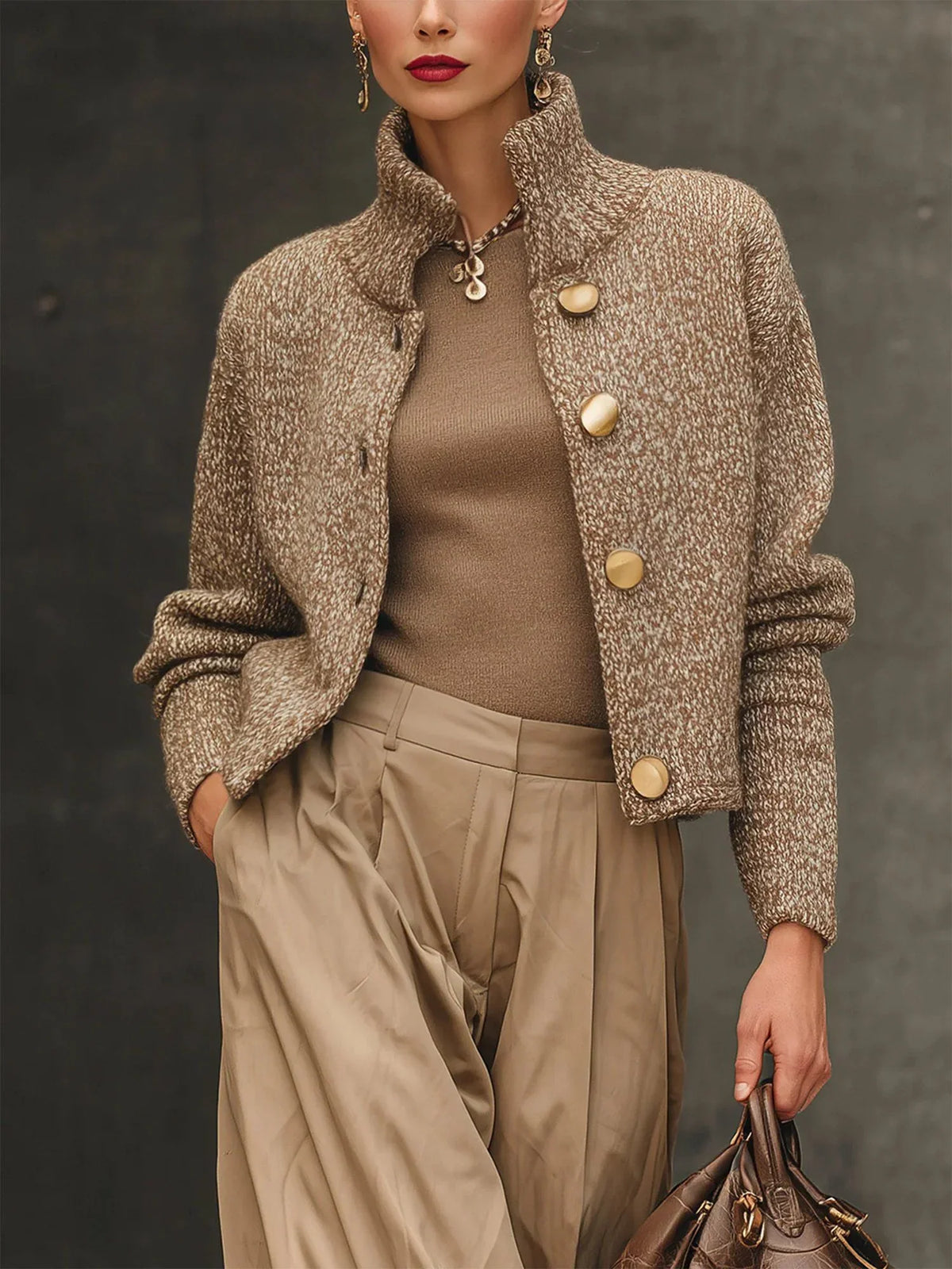 Bea - Elegante chaqueta texturizada con botones grandes