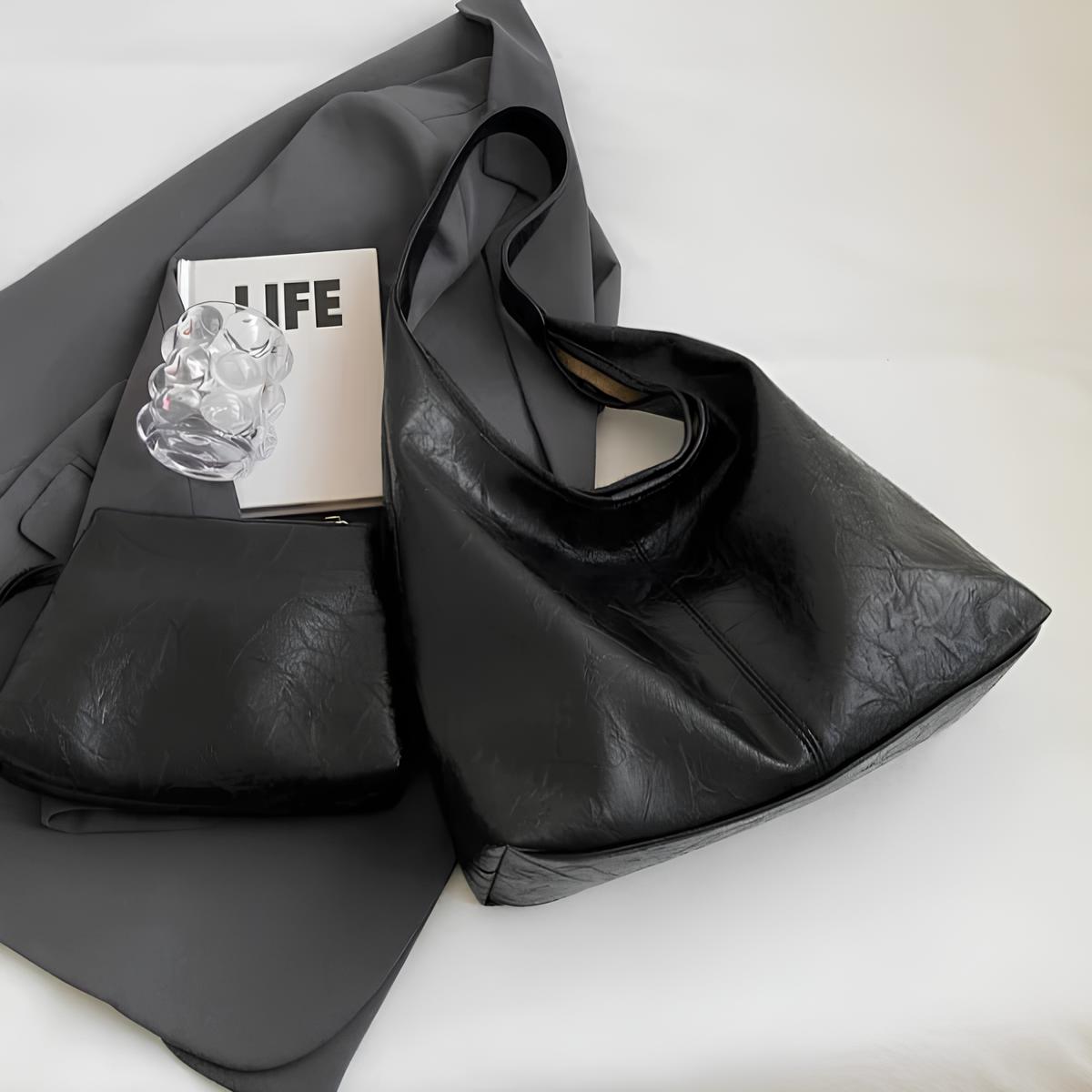 MARION - Bolso Tote Grande en cuero Chic - CARMEN VELVET