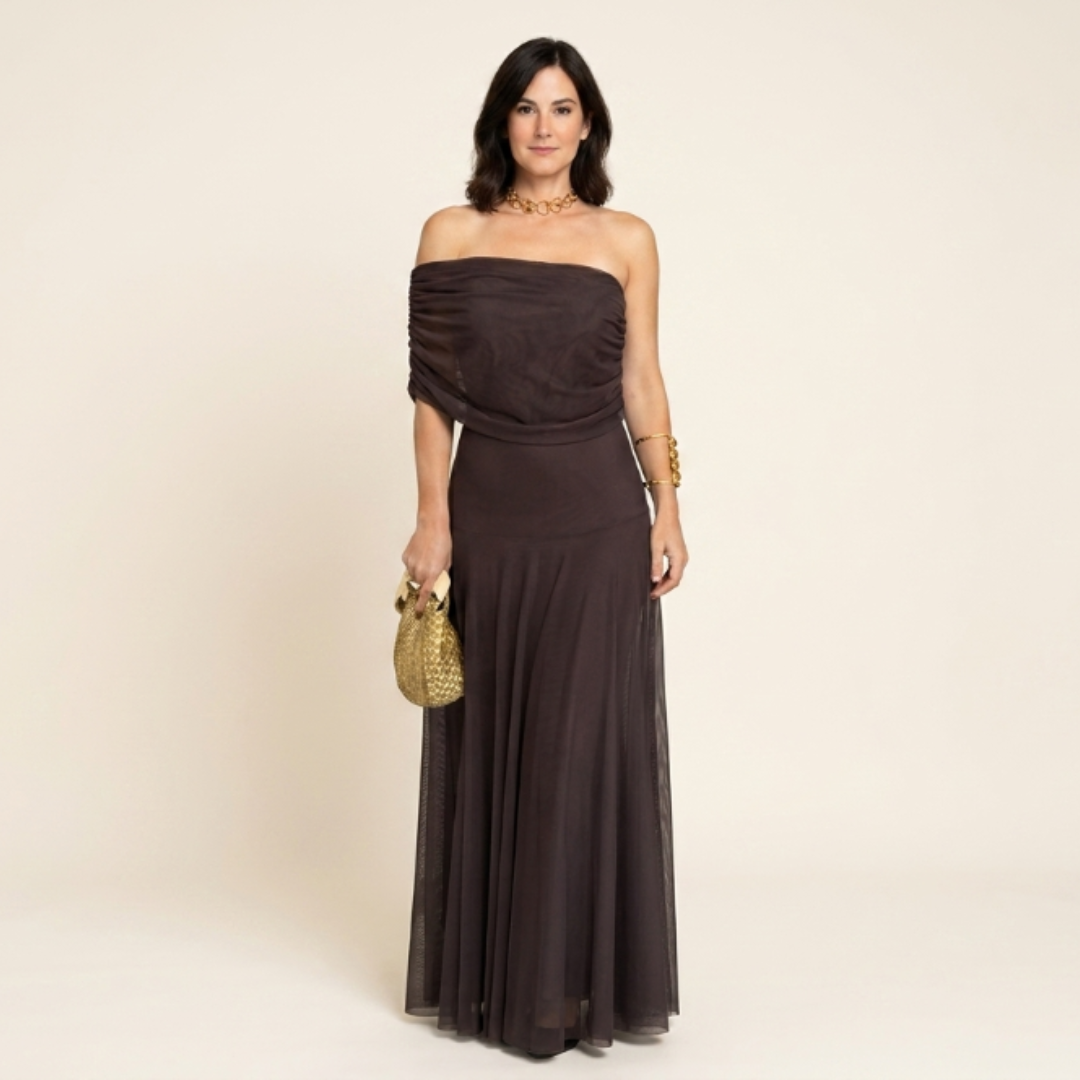 Amelia - Vestido asimétrico de mesh