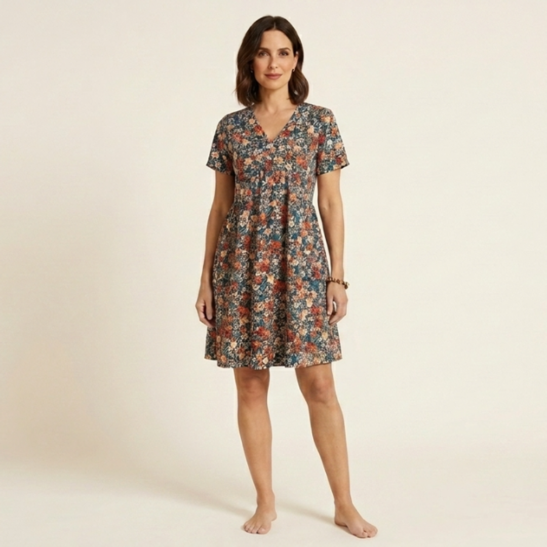 Mara - Vestido de verano floral con escote de pico