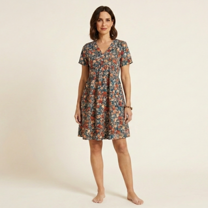 Mara - Vestido de verano floral con escote de pico