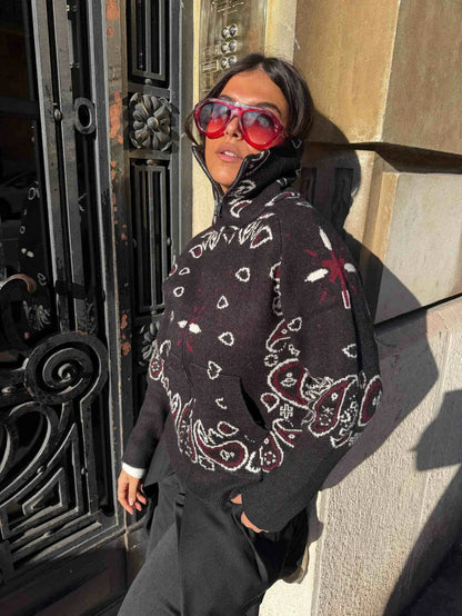 Nina - Jersey de punto con cuello alto y cremallera