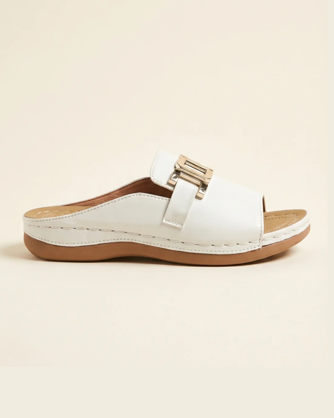 Sara - Sandalias con Tira Ancha y Hebilla