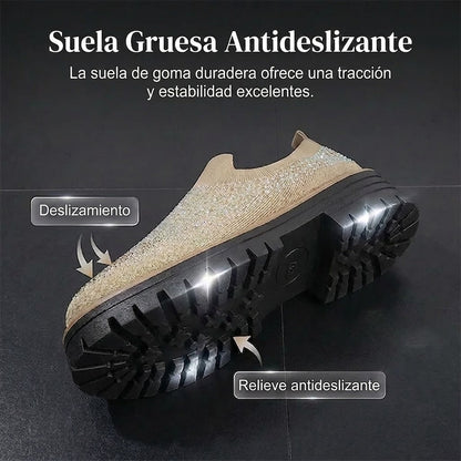Lorena - Mocasines sin cordones con pedrería brillante