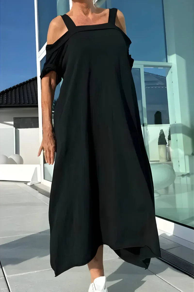 Nayra - Vestido largo de verano con escote de hombros al aire