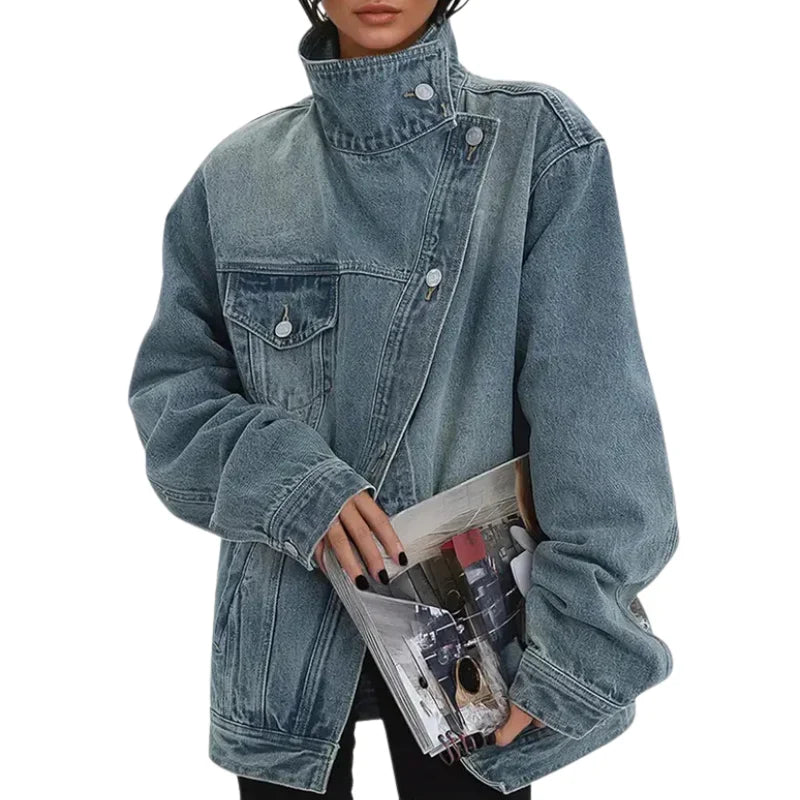 Selva - Chaqueta asimétrica urbana con botones