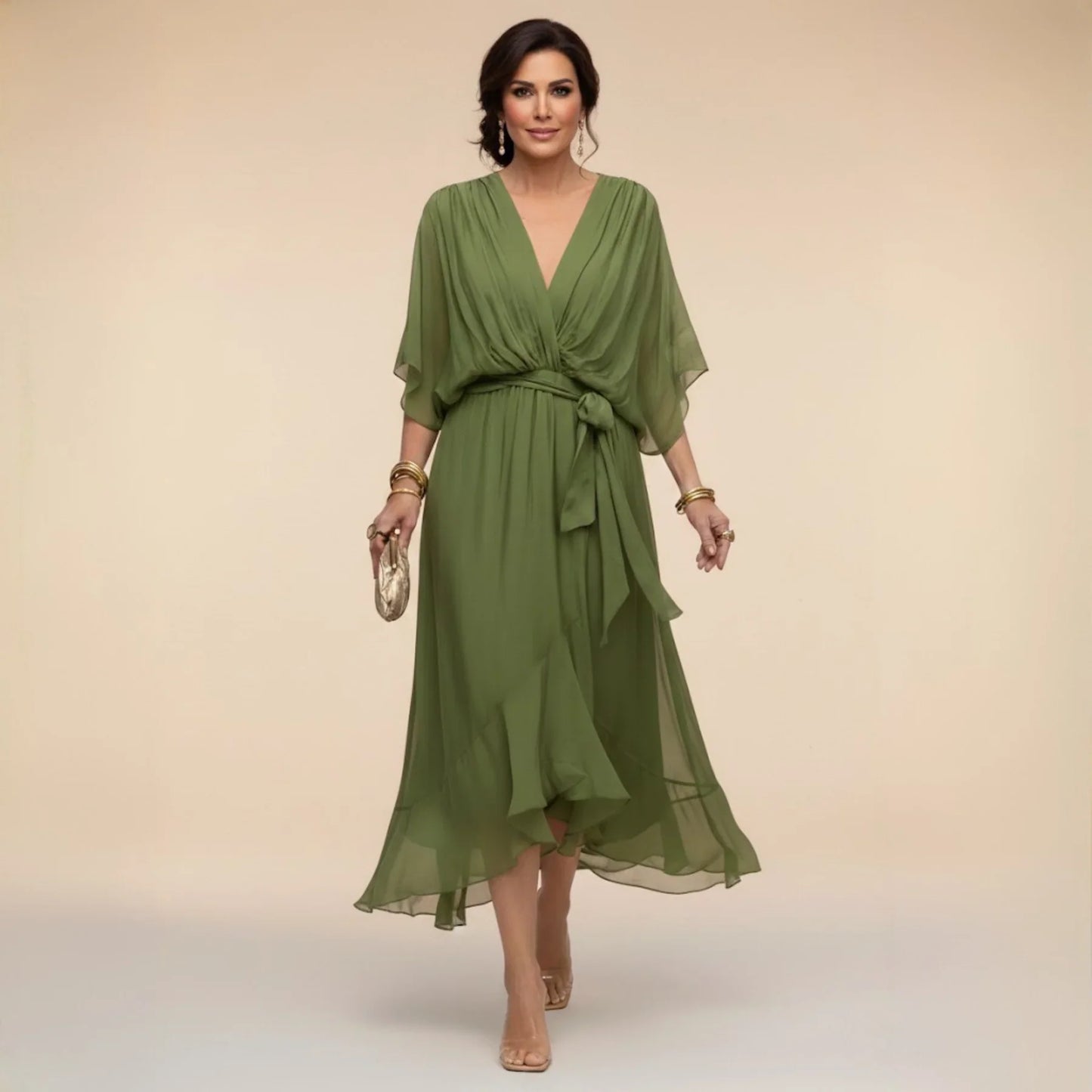 Aitana - Vestido con escote de pico