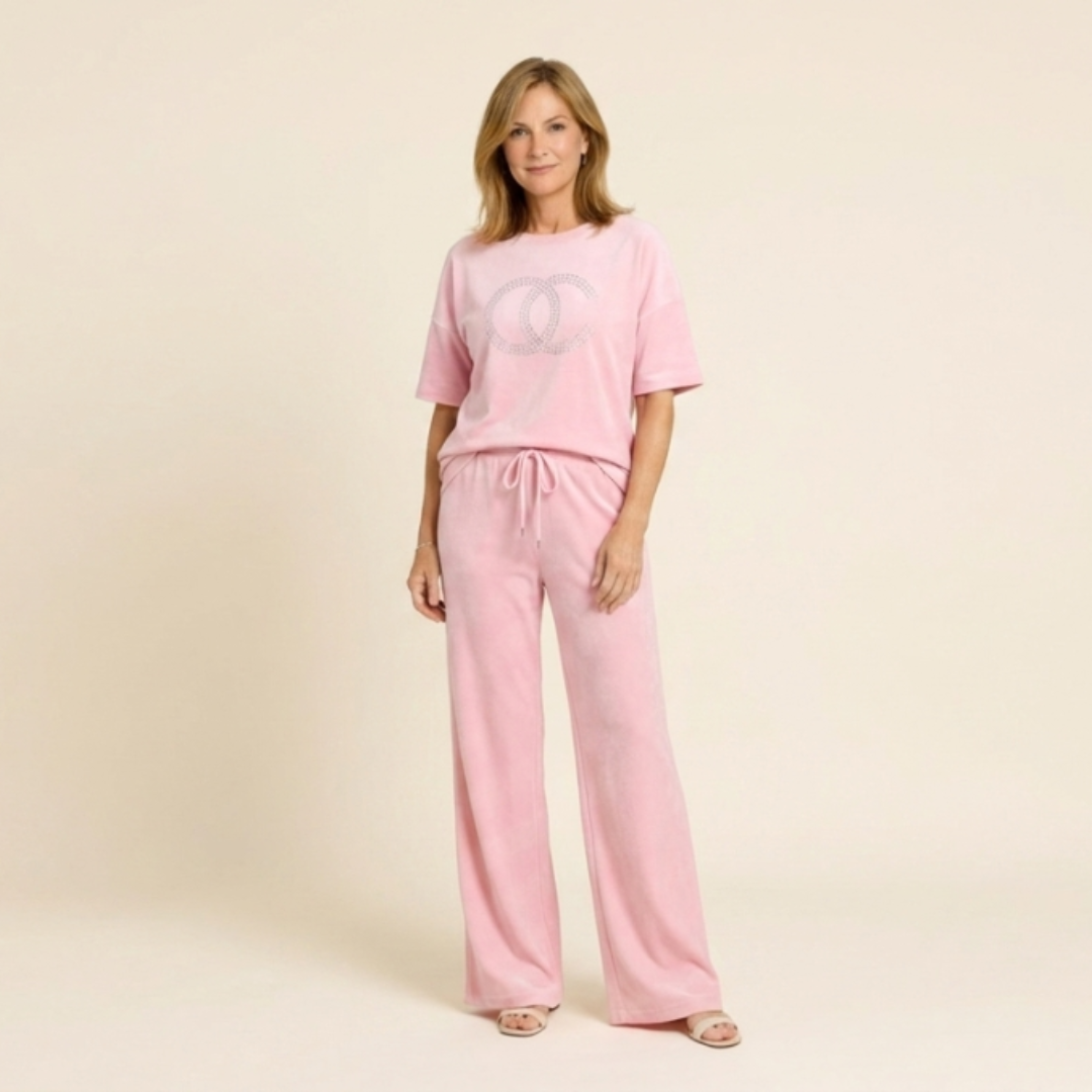 Nora - Conjunto de dos piezas con top y pantalón de corte relajado