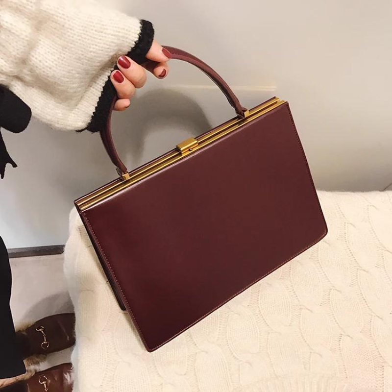 ANGIE - Bolso cuero liso vintage - CARMEN VELVET