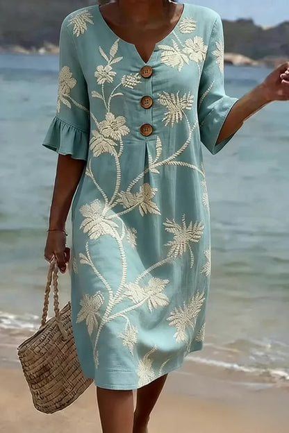 Inés - Elegante vestido midi floral