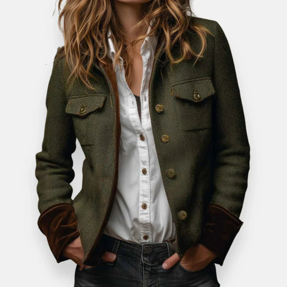 Nora - Chaqueta elegante con detalles de terciopelo