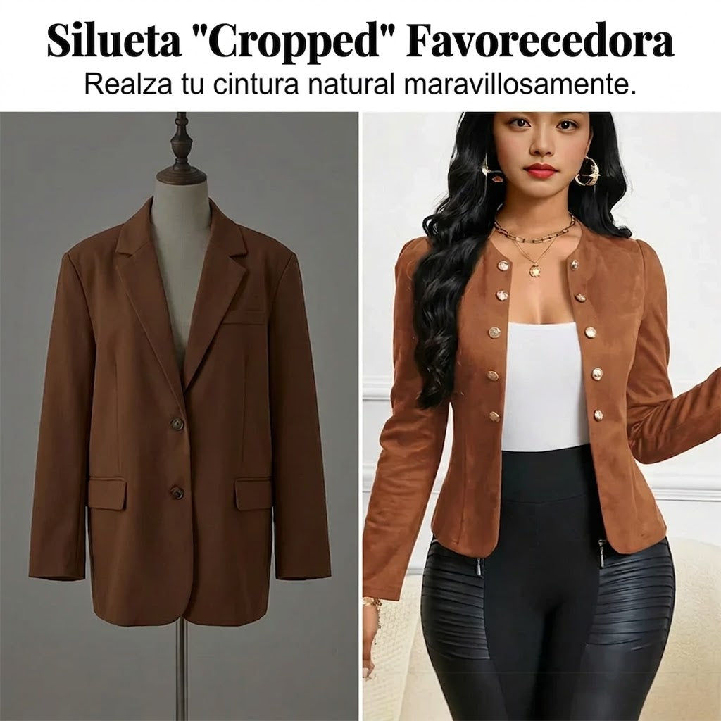 Claudia - Chaqueta de mujer de imitación de ante