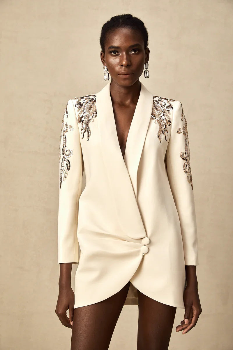 Mónica - Vestido blazer adornado con lentejuelas