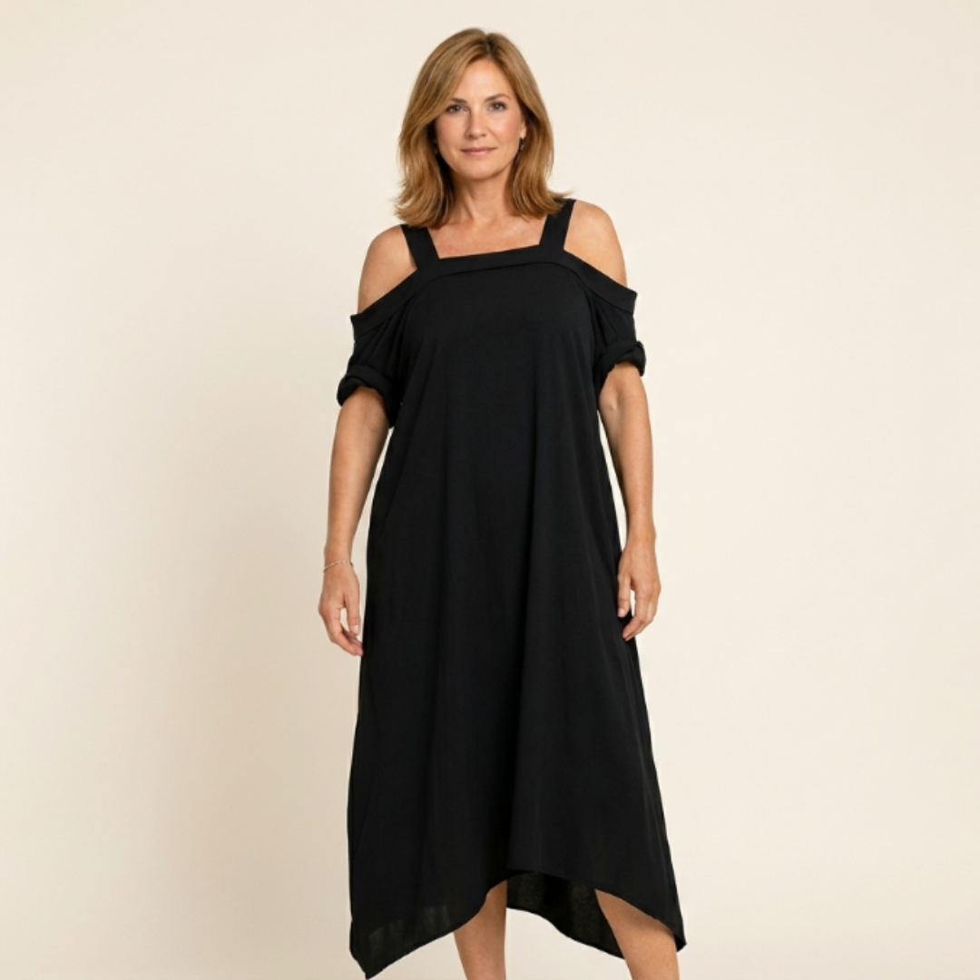 Nayra - Vestido largo de verano con escote de hombros al aire