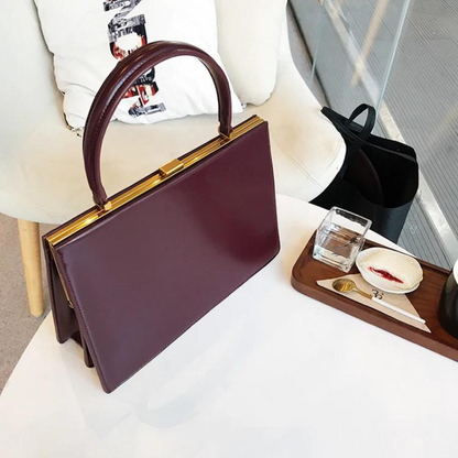 ANGIE - Bolso cuero liso vintage - CARMEN VELVET
