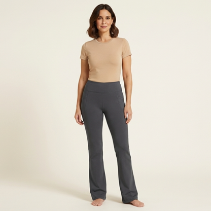 Naiara - Pantalón de tiro alto elástico y línea amplia