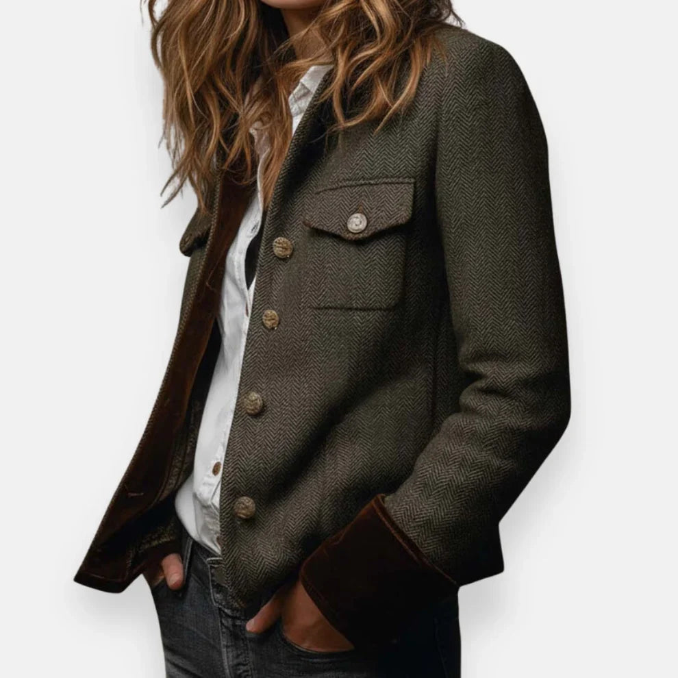 Nora - Chaqueta elegante con detalles de terciopelo