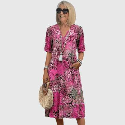 Lorena - Vestido midi veraniego con motivo oceánico