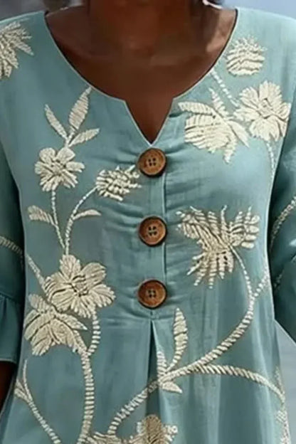 Inés - Elegante vestido midi floral