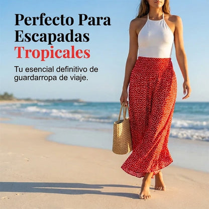 Arlet - Pantalón de caída ligera de lunares con volante