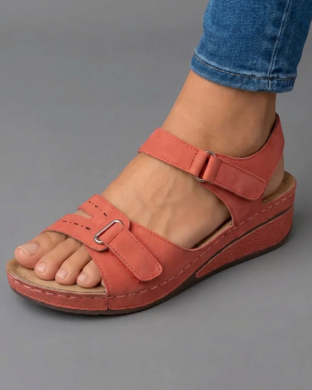 Noa - Sandalias de confort ergonómico con cuña y pisada confortable