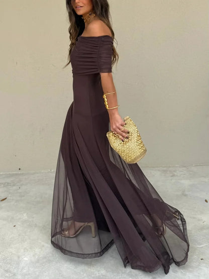 Amelia - Vestido asimétrico de mesh