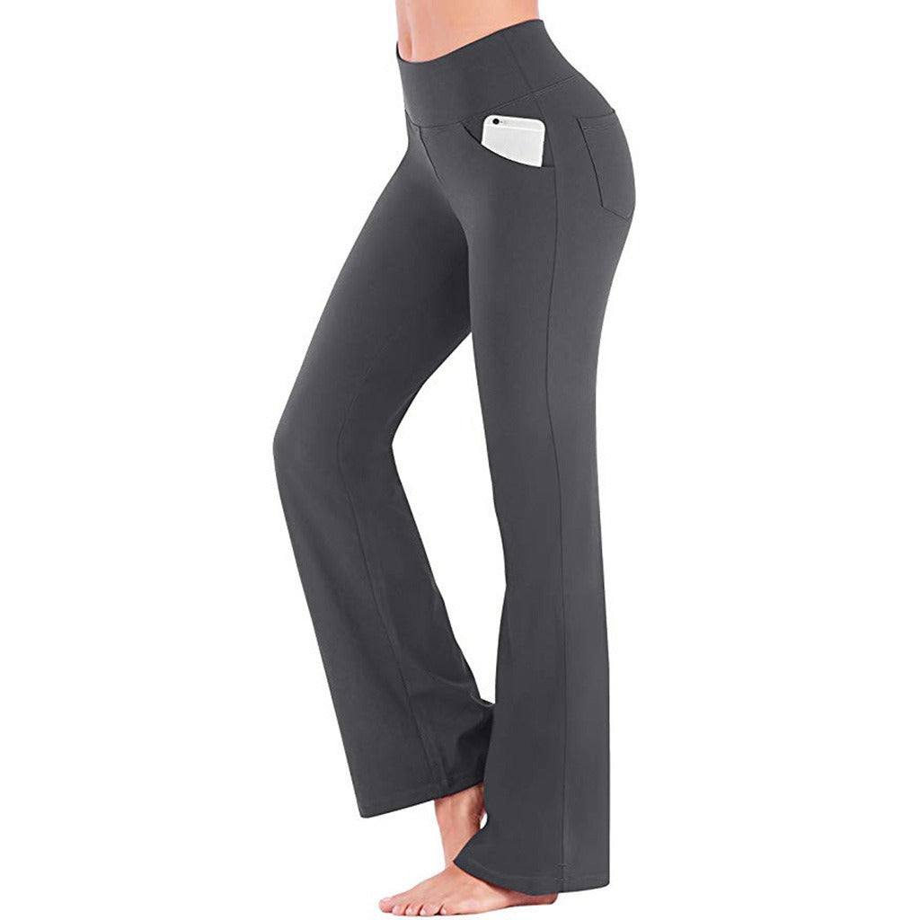 Naiara - Pantalón de tiro alto elástico y línea amplia