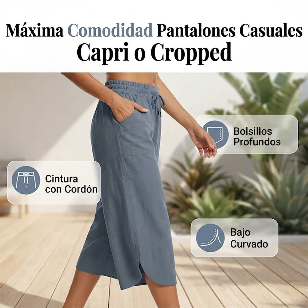 Celia - Pantalones cropped transpirables