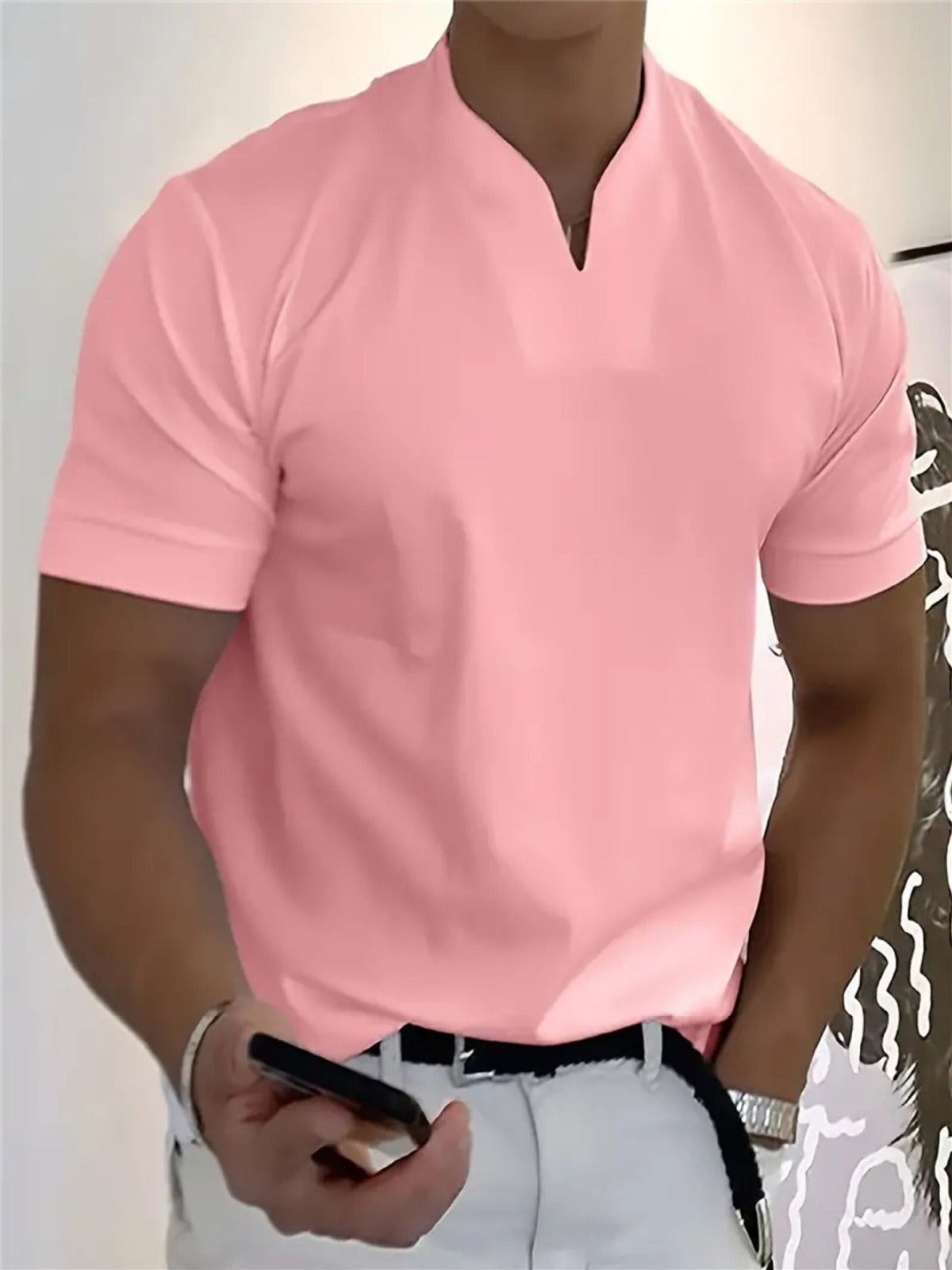 Harry - Camiseta con cuello en V transpirable y corte clásico