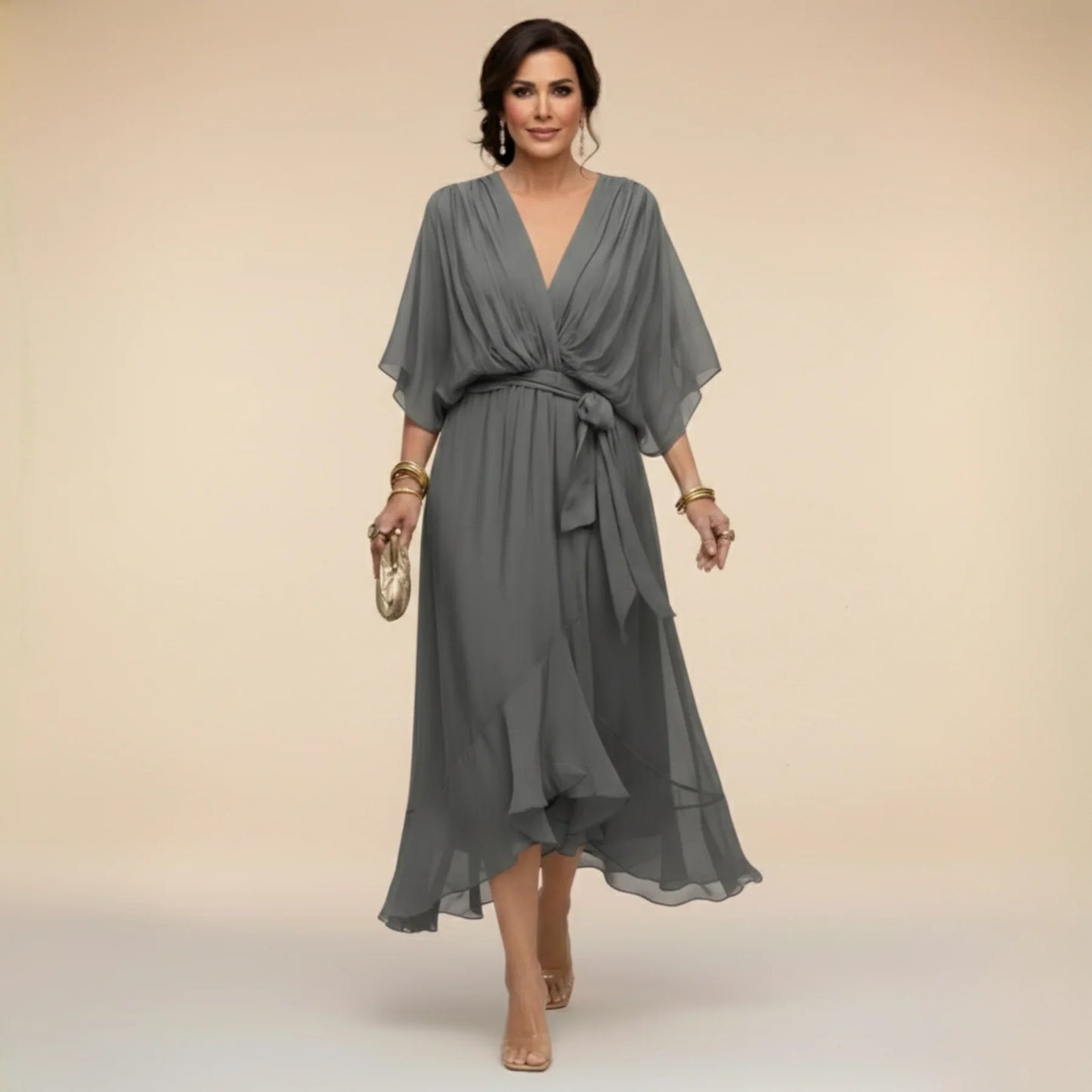 Aitana - Vestido con escote de pico