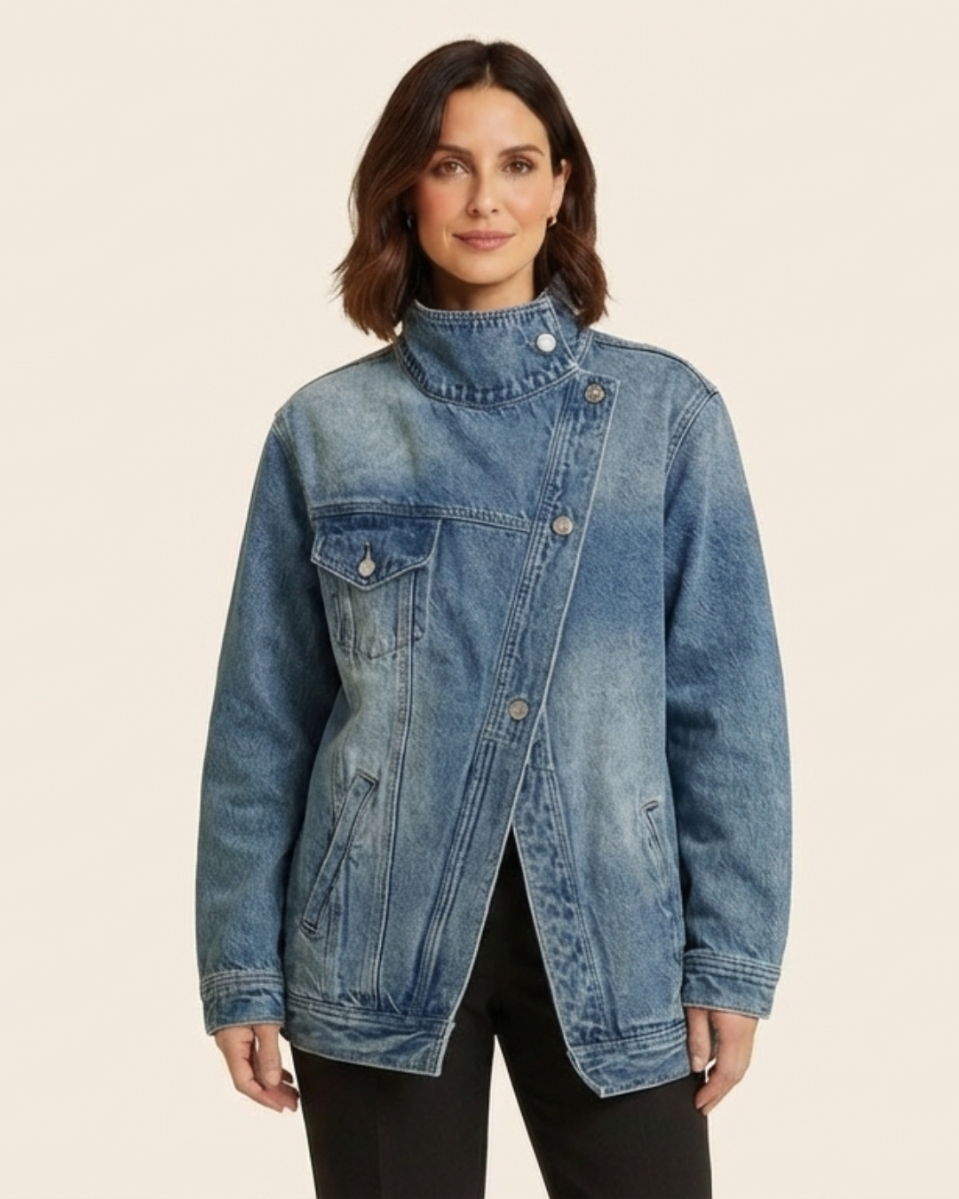 Desiré - Chaqueta asimétrica urbana con botones