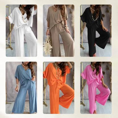 Leire - Conjunto de estilo diario de corte relajado de color liso