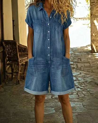 Aurora - Mono denim con botonadura frontal