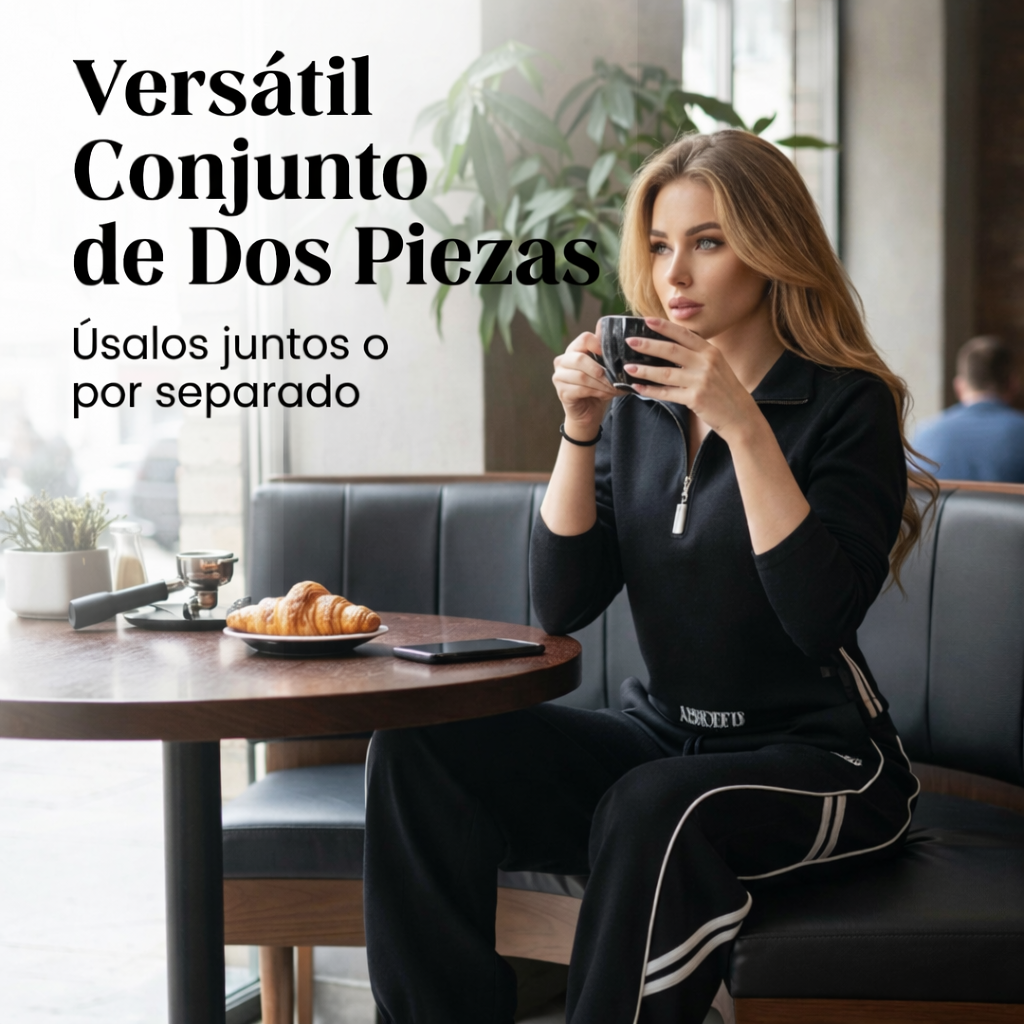 Tania - Conjunto deportivo de estilo diario con media cremallera