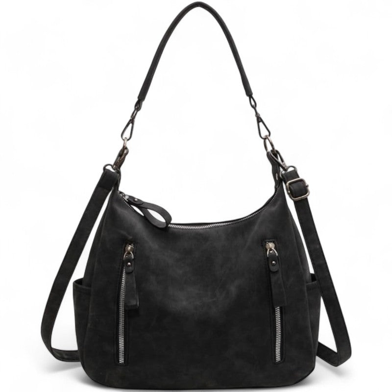 JESSICA - Bolso Grande en ante - Negro - CARMEN VELVET