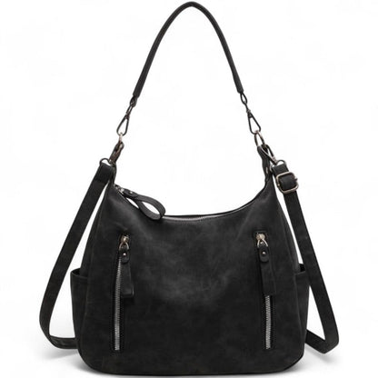 JESSICA - Bolso Grande en ante - Negro - CARMEN VELVET