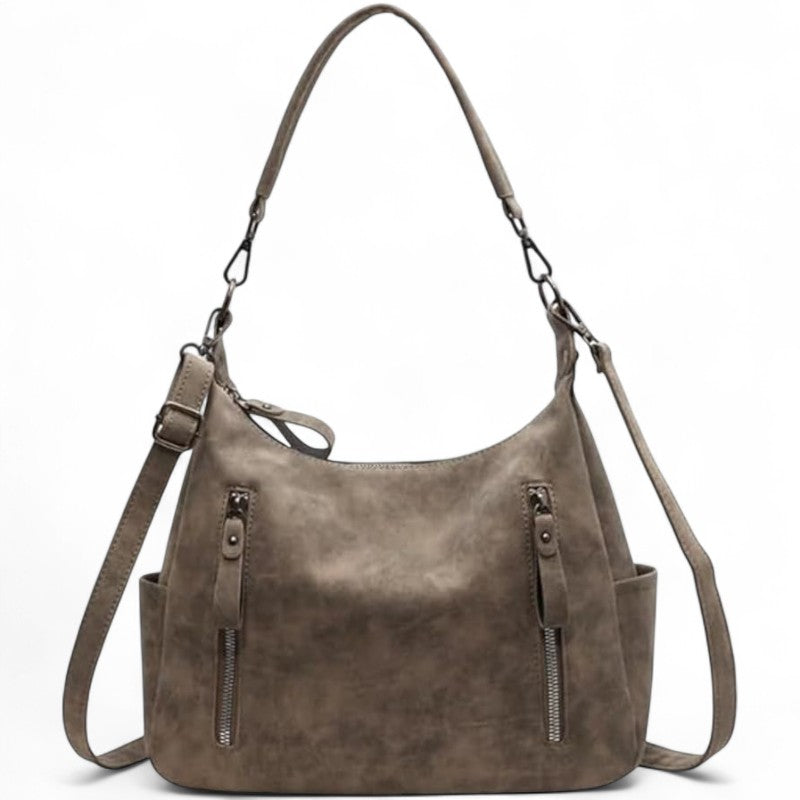 JESSICA - Bolso Grande en ante - Gris - CARMEN VELVET