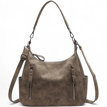 JESSICA - Bolso Grande en ante - Gris - CARMEN VELVET