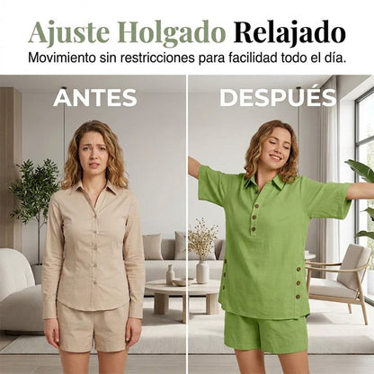 Sara - Conjunto veraniego de camisa amplia y short